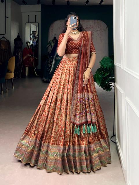Artriddhs Dola silk D NO DEGITAL 24 Orange Bridal lehenga wholesale in Gujarat